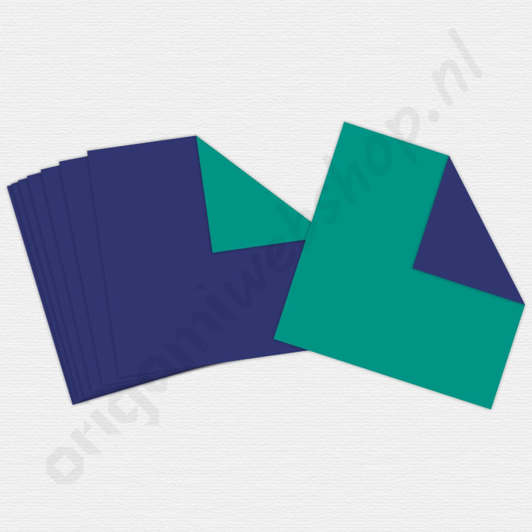 Aanvankelijk Wennen aan vermijden Dubbelzijdig Origami Donkerblauw/Blauw 20 x 20 cm - De Origami Webshop