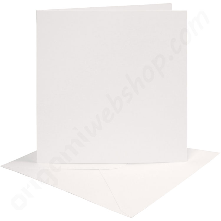 touw overeenkomst stopcontact Vierkante Kaarten en Enveloppen Wit - De Origami Webshop