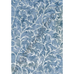 Handgeschept Batik Papier "Accanthus" Blauw 50 x 70 cm