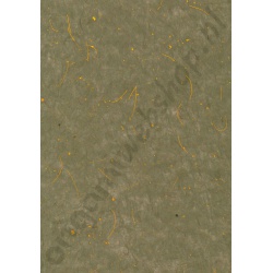 Handgeschept Moerbei Zijdepapier "Gouden Ster" Groengrijs 22,5 x 32,5 cm